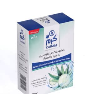 Karam Glycerin Soap – Natural Cucumber & Aloe Vera Extract with Vitamin E (100g)